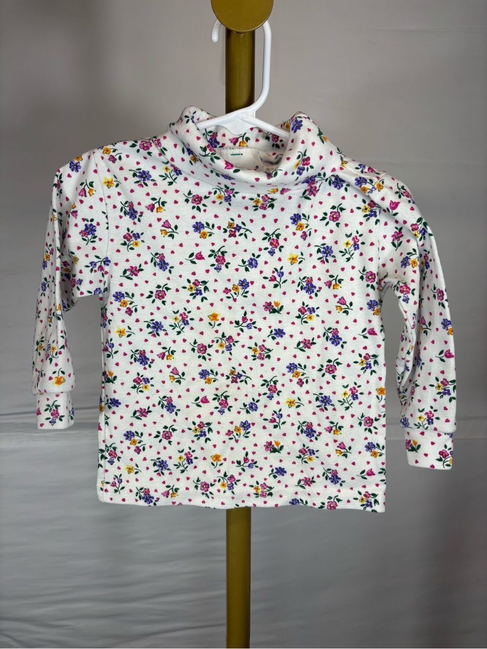Vintage Y2K Garanimals floral turtleneck shirt made in USA size 2T